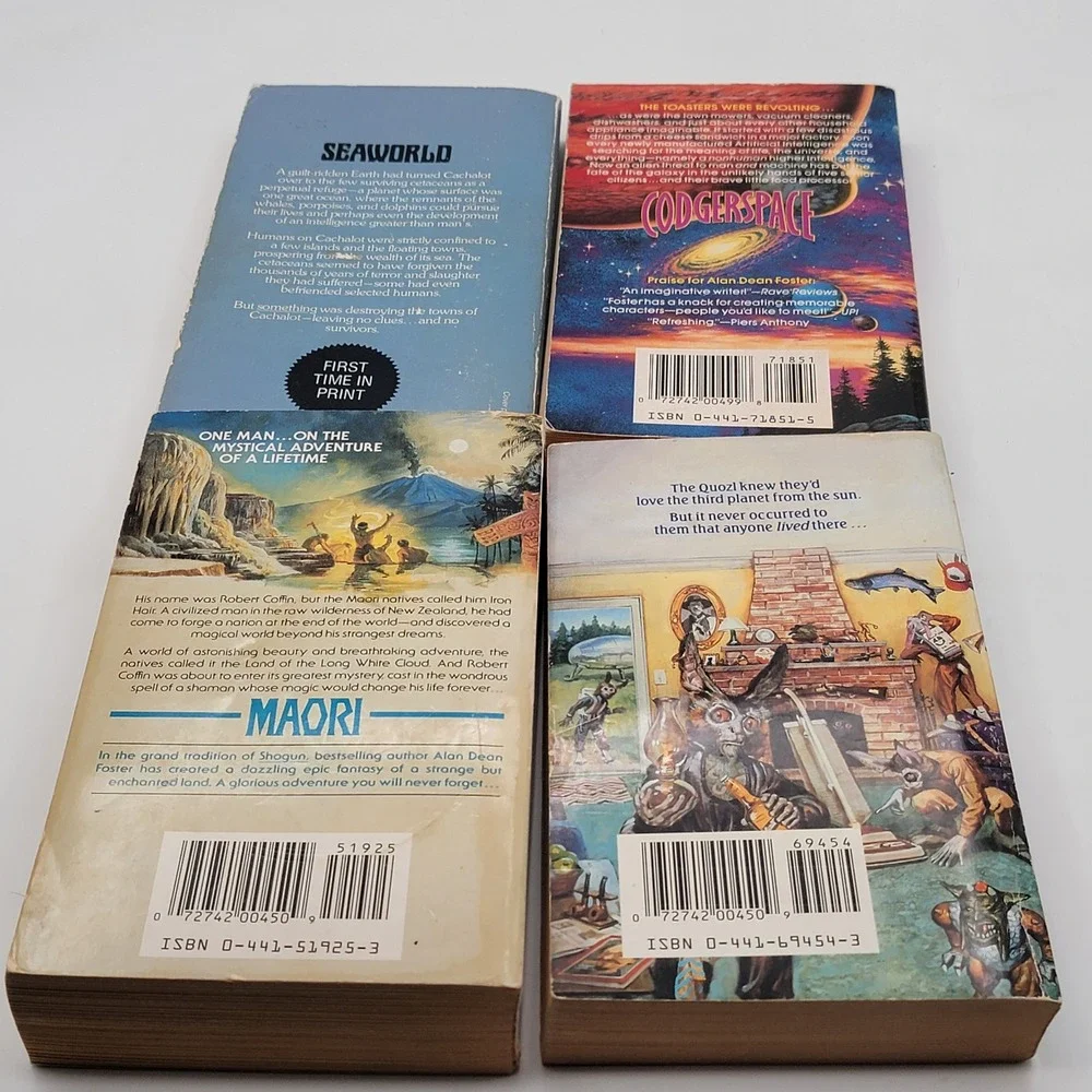 Alan Dean Foster 4 Book Lot Quozl Maori Codgerspace Cachalot Paperback Good